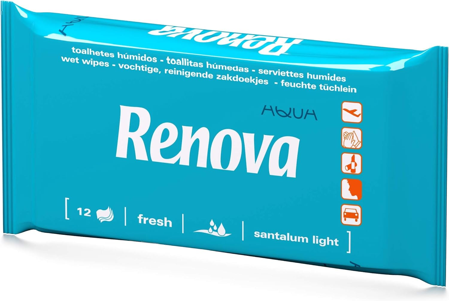 Toallitas húmedas Renova - 12 toallitas húmedas y perfumadas