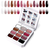 Gel de pintura degradada, 12 colores de esmalte de uñas de gel Ombre con 100 esponjas de uñas y 4 garras de metal para manicura francesa DIY Nail Art, Set I