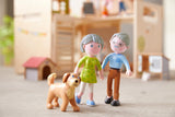HABA 306147 - Little Friends Playset Abuelos, Muñecos y Animales Flexibles a partir de 3 años, Multicolor