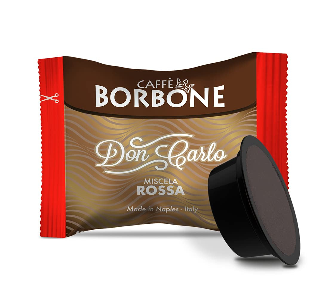 Caffè Borbone Don Carlo, Rote Mischung - 50 Kapseln - Compatible con Lavazza®* A Modo Mio®* Haushalts-Espressomaschinen