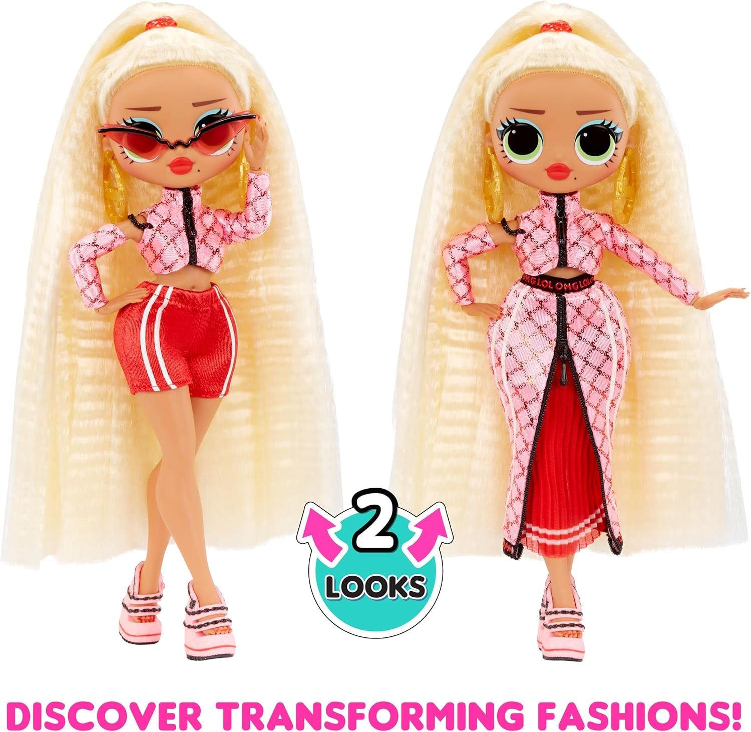 Jajaja ¡Sorpresa! Muñeca de moda OMG - Artículo de regalo - Con muchas sorpresas, incluyendo moda intercambiable y accesorios fabulosos - Ideal para niños de 4 años en adelante, rosa