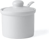 Holst Porcelana AT 216 FA1 Bidón 0,17 L Barril con Cuchara, Blanco, 8,5 x 8,5 x 6,5 cm