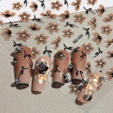 JMEOWIO 6 Blatt 3D Nagelsticker Blumen Nail Art Sticker Selbstklebend Nagelaufkleber 5D Stereoskopisch Frühling Sommer Blumen Dekoration Nageldesign Zubehör