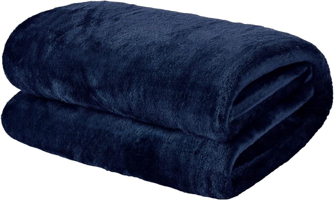 Brentford's Colcha de forro polar ultrasuave, gris plateado, doble grande - 150 x 200 cm Camas y mantas Beuche den Brentfords-Store Azul marino 120 x 150 cm