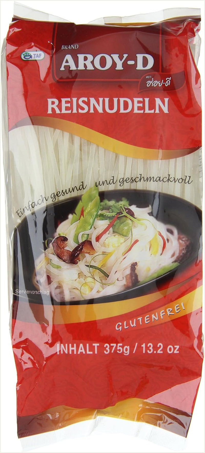 Fideos de arroz Aroy-D sin gluten paquetes de 3 mm (1 paquete x 375 g)