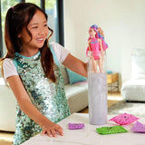 Muñeca Barbie Color Reveal y accesorios con 6 sorpresas, serie Disco Star con purpurina metálica y parte superior que cambia de color (los estilos pueden variar), JCP01, 32 cm