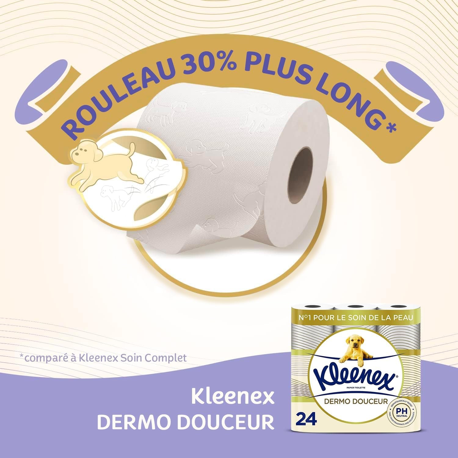 KLEENEX Dermo Douceur 4230420 Papel higiénico, 24 rollos (4 X 6 rollos) blanco, 24 Unité (Lote de 6)