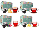 Caffè Vulcanus - Mezcla de té 60 cápsulas, sabor: té inglés, té de melocotón, té de limón y té de bayas - cápsulas compatibles con Nescafé Dolce Gusto