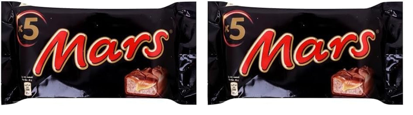 Mars Chocolate Bars Caramelo Chocolate 1 Paquete 5 Barras (1 x 225g) (Paquete de 2)