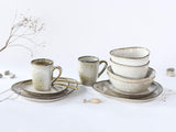 CreaTable, 23769, Serie CLOUDY, Arena, Vajilla de 10 piezas, Servicio combinado de porcelana, Apto para lavavajillas y microondas, Fabricación de calidad