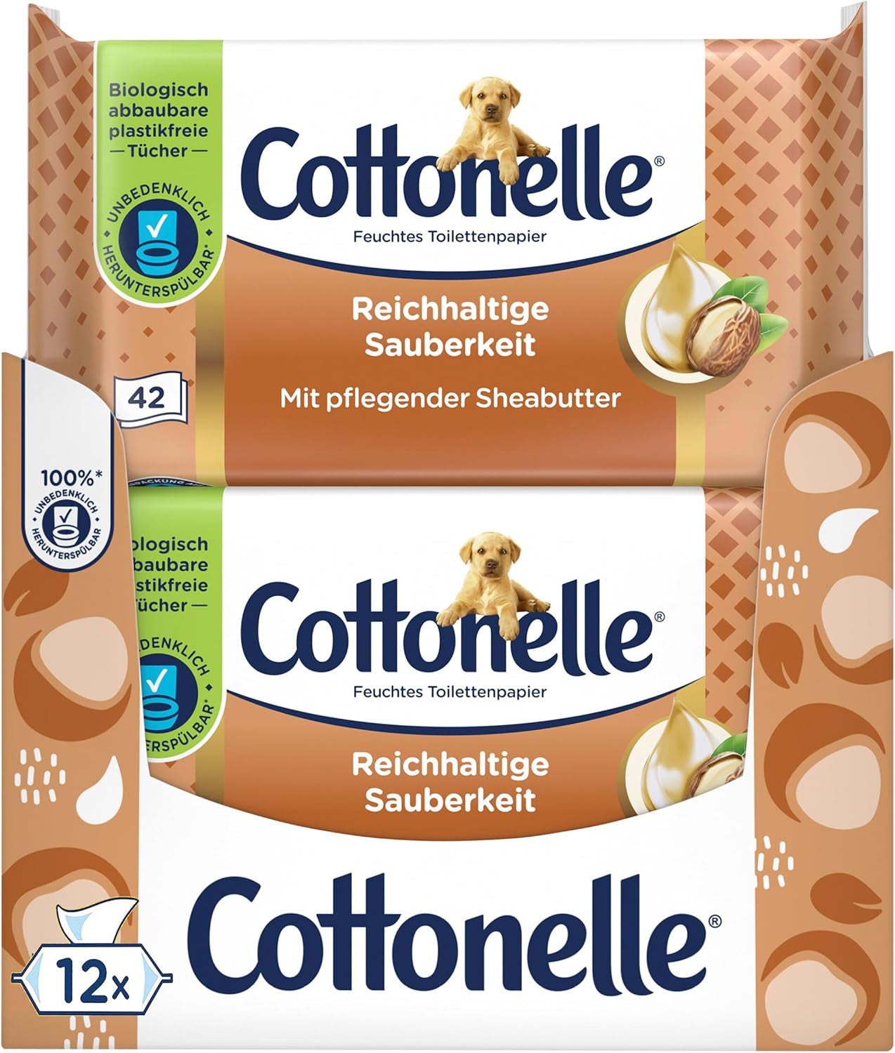 Toallitas húmedas, My Spa Experience - Cachemira y manteca de karité, biodegradables, sin plástico, resellables, paquete económico, 12 x 42 toallitas húmedas