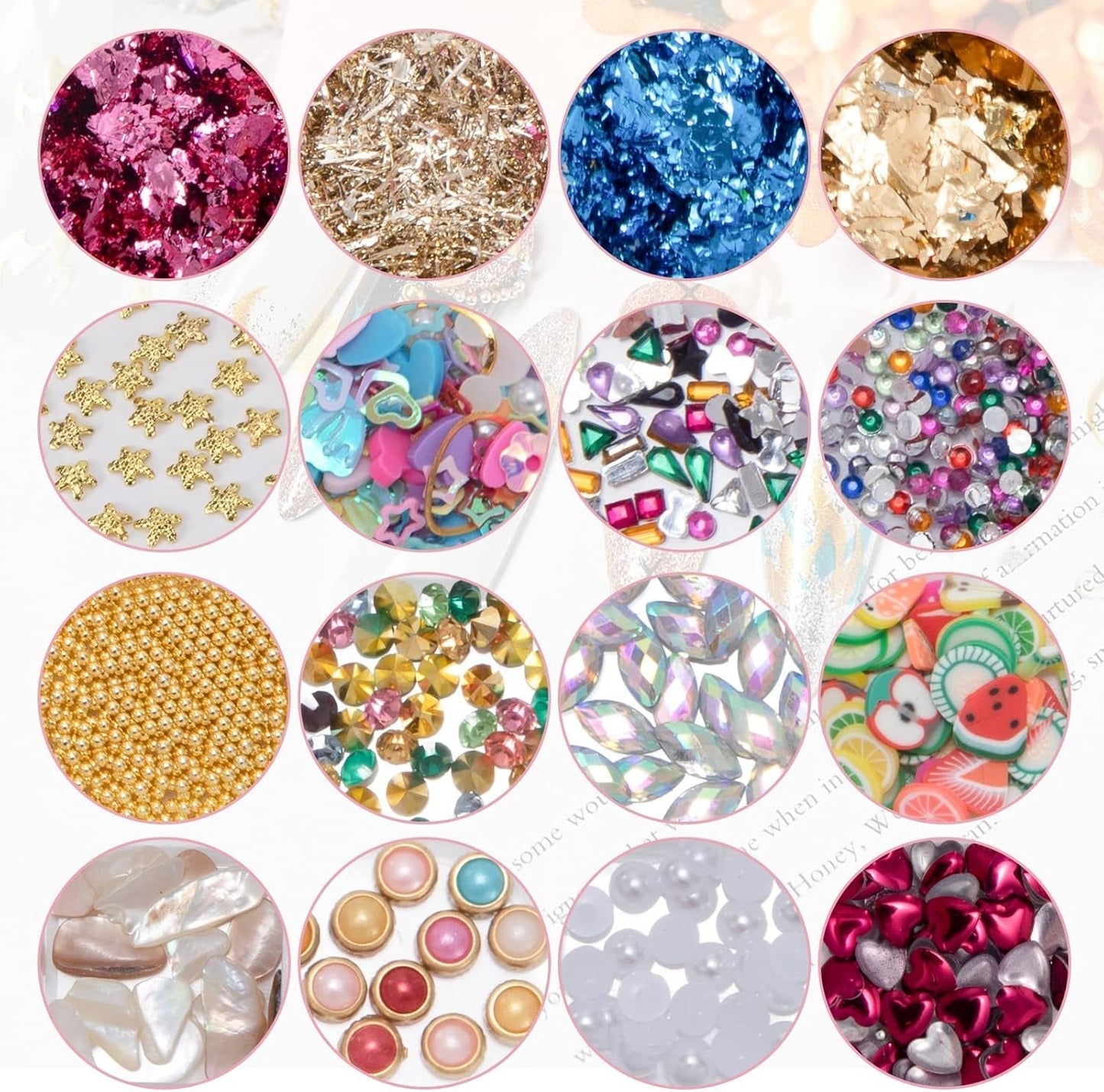 7 Boxen Strasssteine ​​​​Nägel, Nail Art Kit Strass Nagelglitzer Paillettes Nagel-Edelsteinen Kristalle Perlen Diamanten Metall Nieten Für DIY Dekoration Nageldesign (Multicolor)