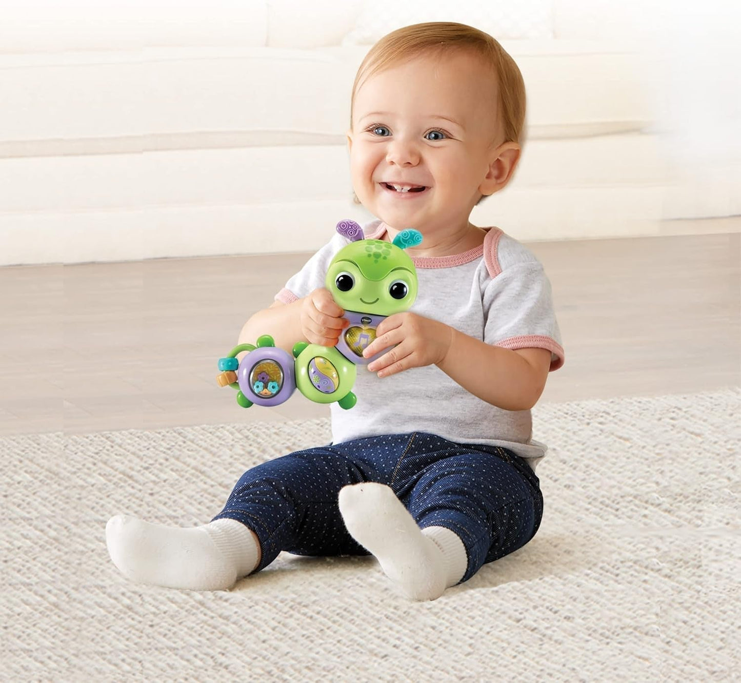 VTech Baby Spinning Fun Caterpillar - Campana interactiva que habla y canta y juguete de motricidad - De 6 a 24 meses Juguetes para bebés Naty Shop