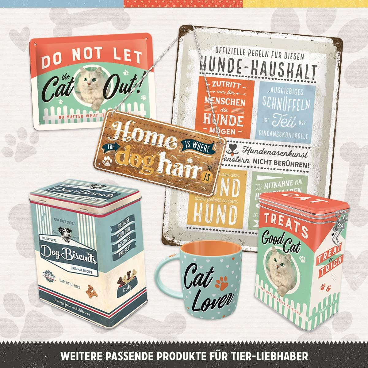 Nostalgic-Art Caja con sabor retro, 1,3 l, Good Cat Treats - idea de regalo para dueños de gatos, en diseño vintage, en diseño vintage Cajas para guardar alimentos Naty Shop