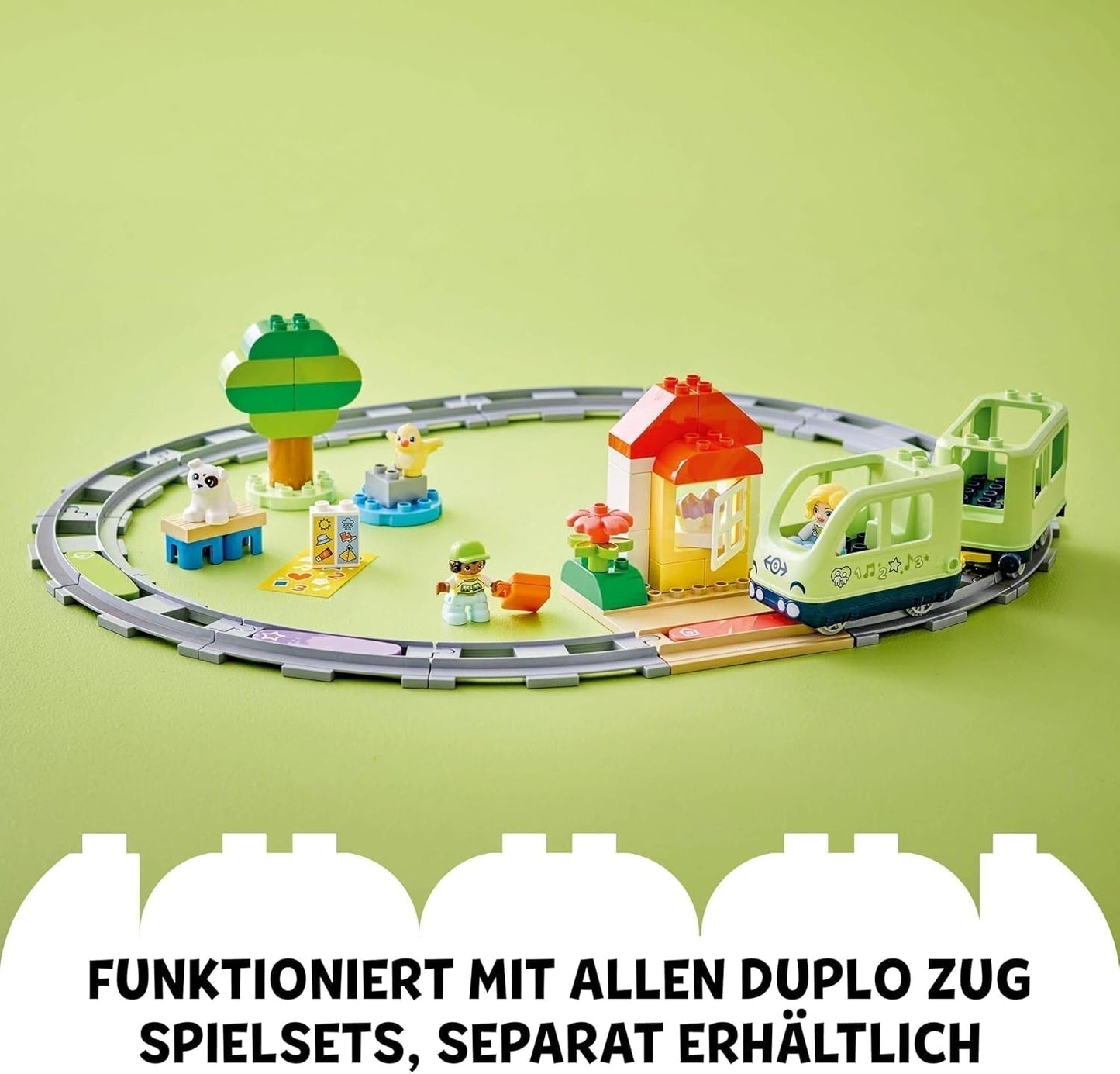 LEGO DUPLO Town Tren de aventuras interactivo, juego con luces y sonidos para juegos de rol, permite a niños de 2 años construir vías, juguete educativo preescolar 10427 Juegos de construcción Besuche den LEGO-Store