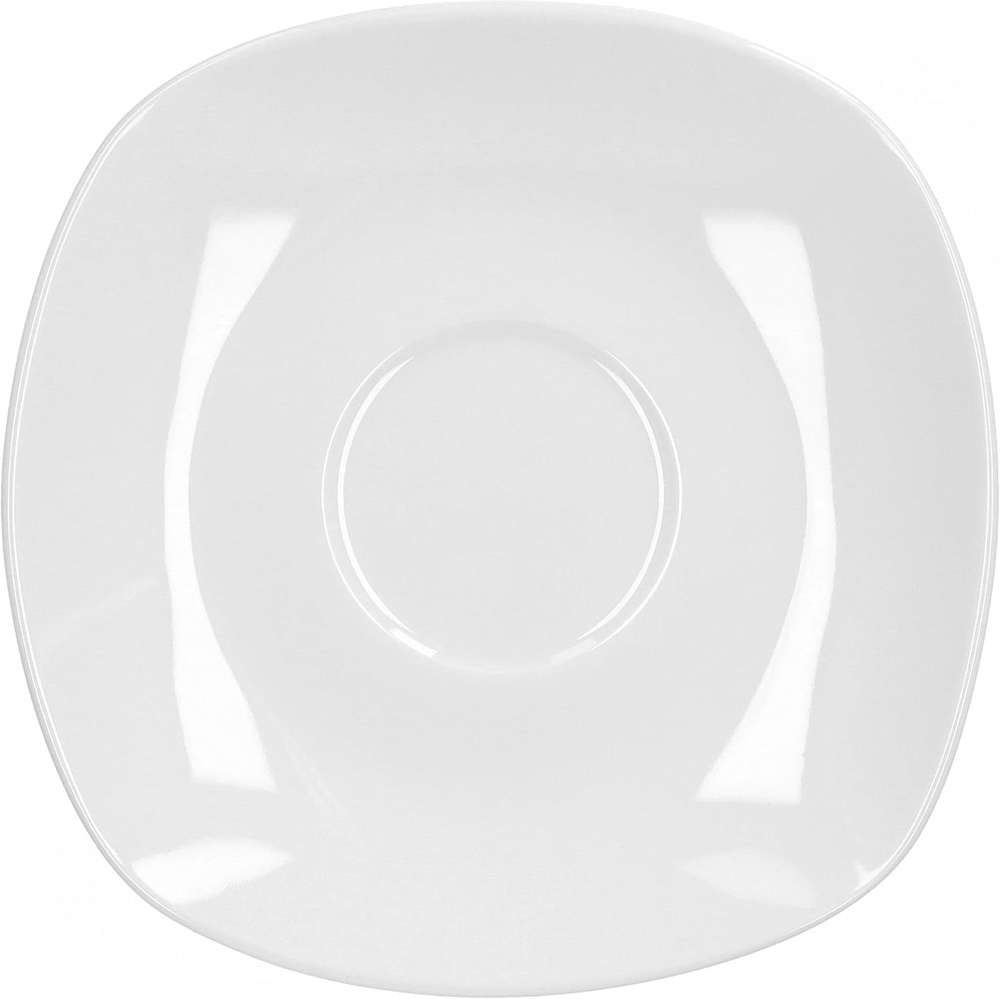 Van Well Lilli Servicio de café para 12 personas, vajilla cuadrada de porcelana blanca de 36 piezas con bordes curvos para una mesa de centro perfectamente dispuesta - Apto para lavavajillas