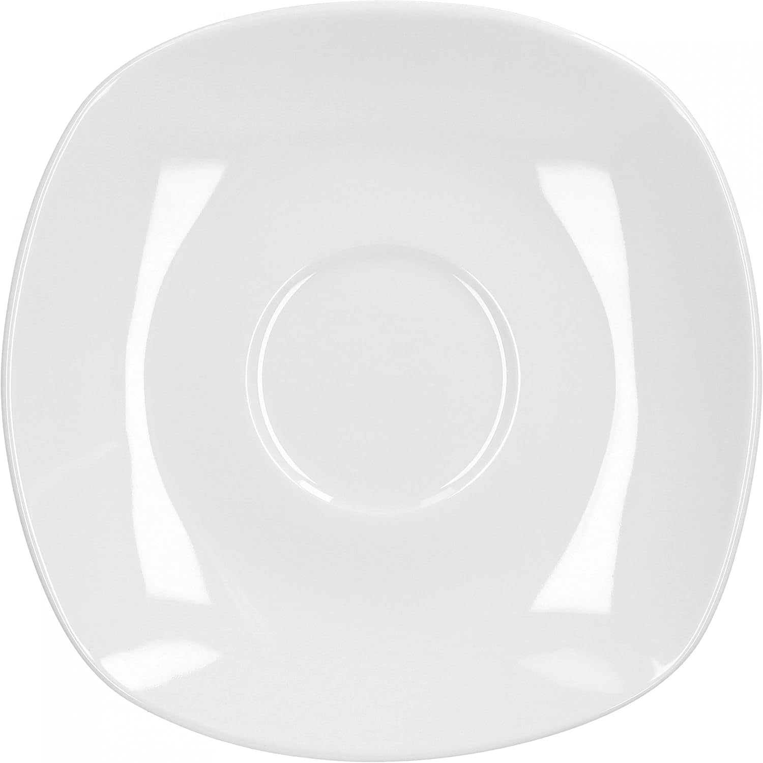 Van Well Lilli Servicio de café para 12 personas, vajilla cuadrada de porcelana blanca de 36 piezas con bordes curvos para una mesa de centro perfectamente dispuesta - Apto para lavavajillas