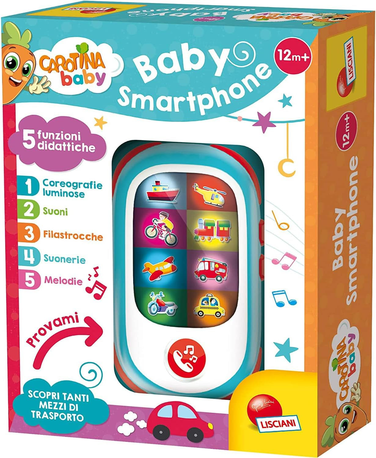 Liscianigiochi 95032 Carotina Baby Smartphone LED, No aplicable, S Jucarii Bebe Naty Shop Título predeterminado