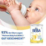 BEBA 2 - Leche de continuación a partir de los 6 meses, con complejo 5 HMO, contenido proteico adecuado a la edad, sin lactosa, sin aceite de palma, sin aceite de pescado, papilla, leche en polvo para bebés, paquete de 3 (3 x 800 g)