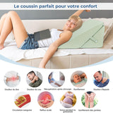 INFANZIA Almohada de cuña para Cama, Almohada de Esquina, Almohada Triangular, Plegable, Espuma viscoelástica, Apnea del sueño, reflujo ácido, elevación de piernas, Lectura, Verde