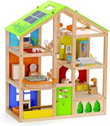 Hape E3401 Casa Four Seasons, Amueblada y E3500 - Familia de Muñecas, Piel Clara