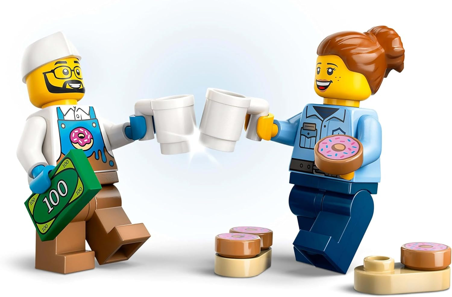 LEGO City Donut Truck - Camión de comida de juguete con 2 minifiguras de policías - Juguete de construcción para niños y niñas a partir de 5 años - Idea de regalo de cumpleaños y vacaciones 60452 Juegos de construcción Besuche den LEGO-Store