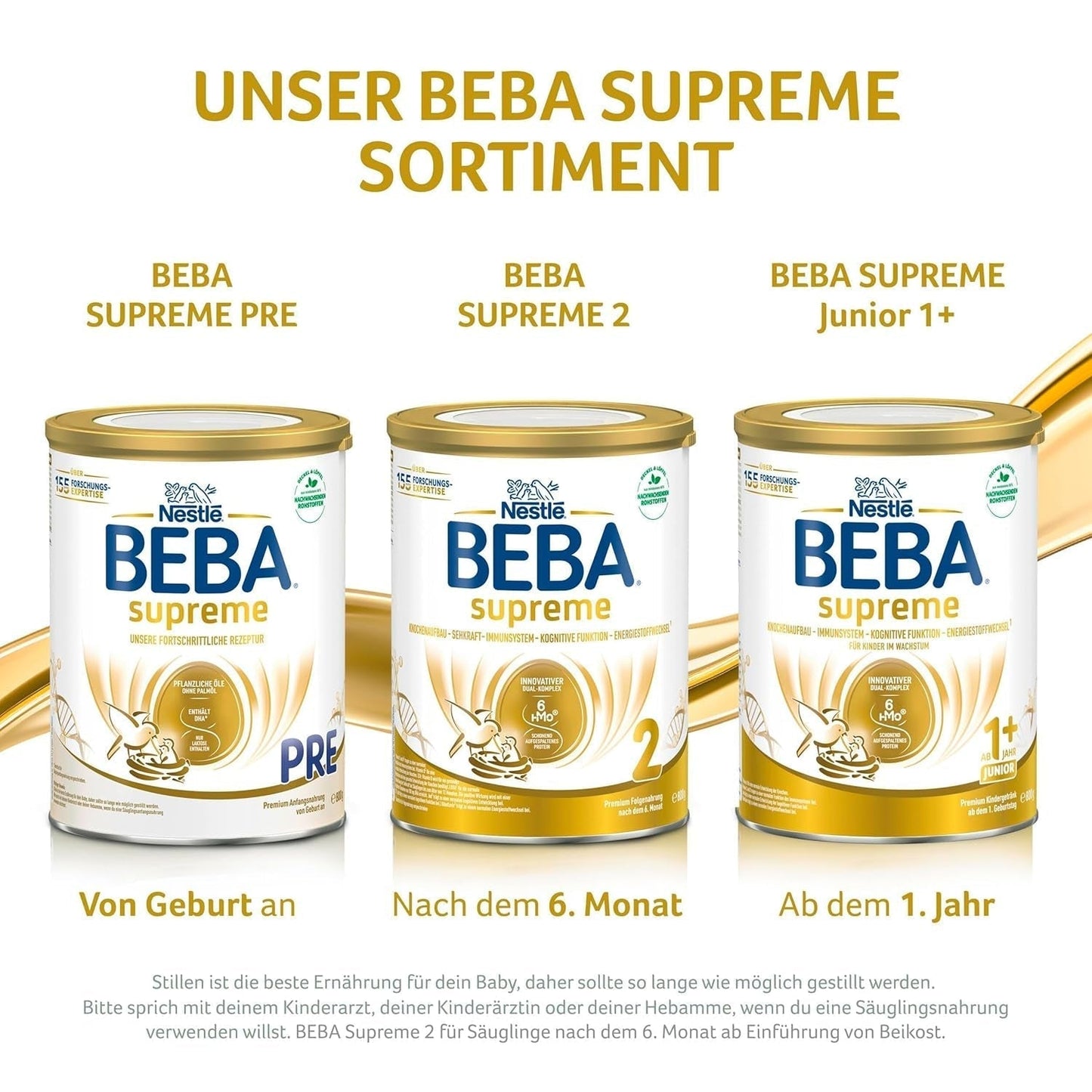 BEBA SUPREME 2 Leche de continuación a partir de los 6 meses, solo lactosa, sin aceite de palma, pack de 6 (6 x 800g) Naty Shop