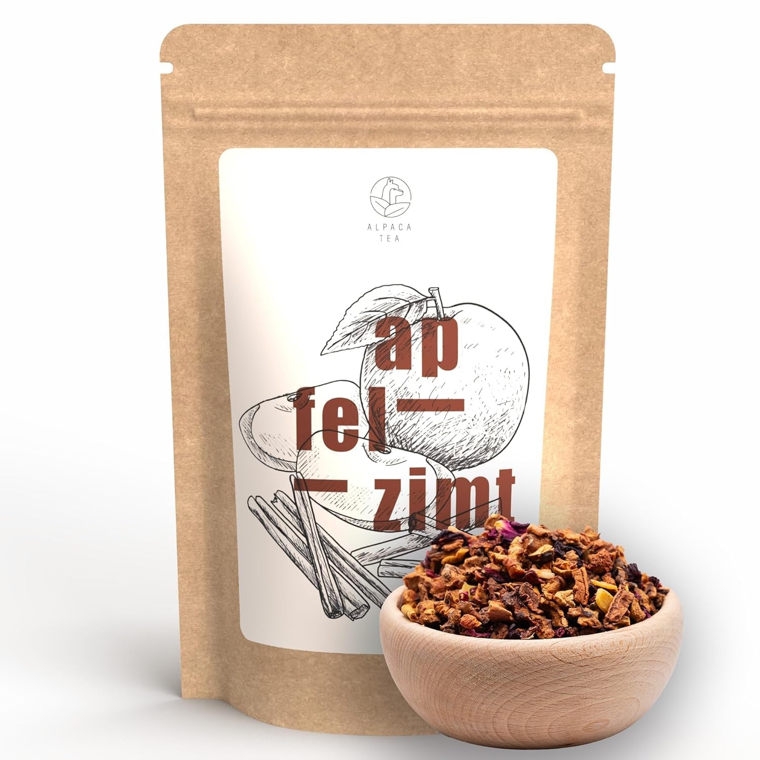 Té de Alpaca | Manzana y canela | Mezcla de infusiones de frutas | A granel | Resellable (100g)