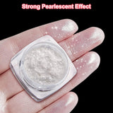 2 Schachteln Weiße Perle Chrom Nagelpuder - Pulverizador de pigmento cromado Aurora Ice Shimmer transparente para uñas, Donut glaseado Glitzerpuder Nails Spiegeleffekt-Glitter Nagelkunst-Pulver para bricolaje-Salón