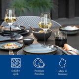 Villeroy & Boch Manufacture Rock Starter Set, 6 piezas, negro, apto para lavavajillas y microondas, vajilla negra mate, vajilla, cubiertos, porcelana premium