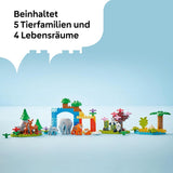 LEGO DUPLO Town Juego 3 en 1 Familias de animales salvajes, juguete educativo para niños pequeños con tortugas, tigres, elefantes, ciervos y pandas, juego para preescolares a partir de 2 años, juguete de construcción con figuras de animales 10446 Juegos de construcción Beuche den LEGO-Store