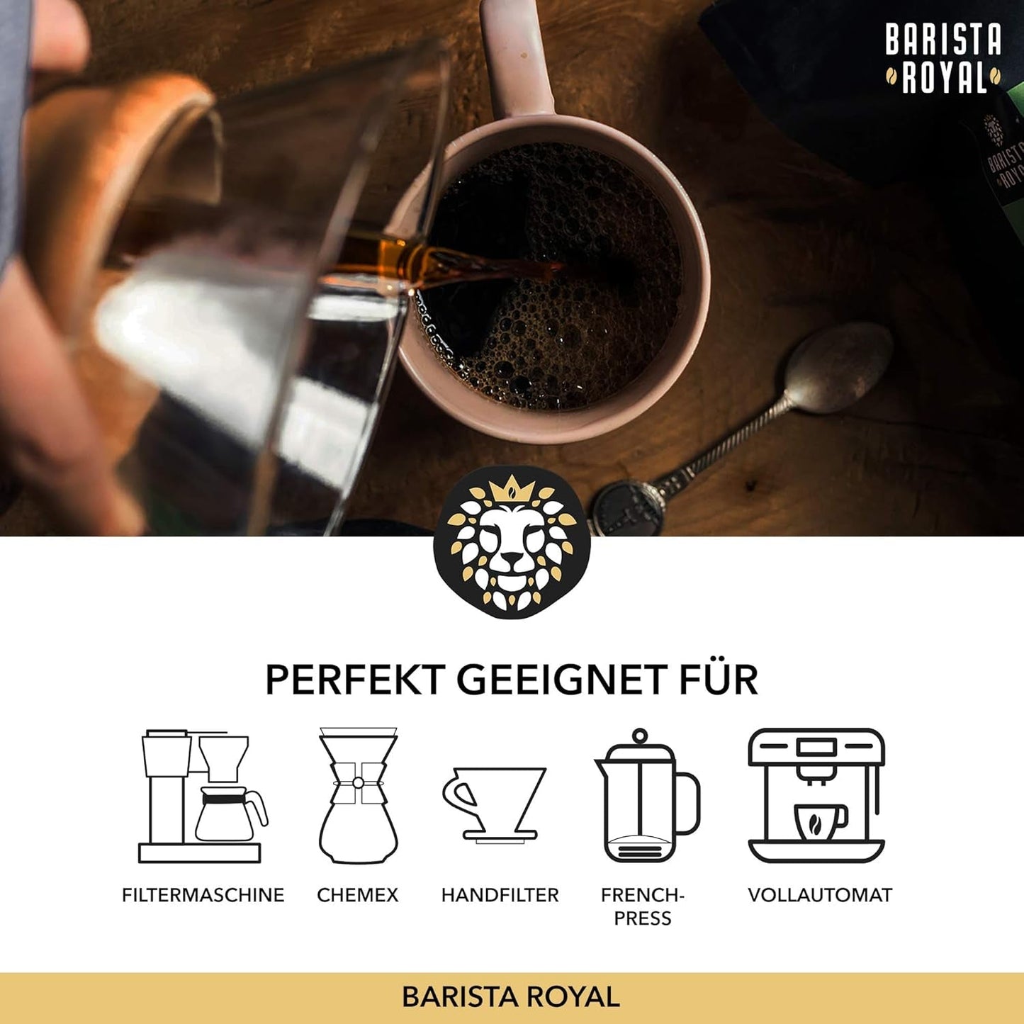 BARISTA ROYAL Bio Kaffeebohnen 1kg "Selección Especial" | Frische Kaffeebohnen directamente recibido | 70% Arábica, 30% Robusta Café ganze Bohnen | Ideal para máquinas totalmente automáticas y de filtrado.