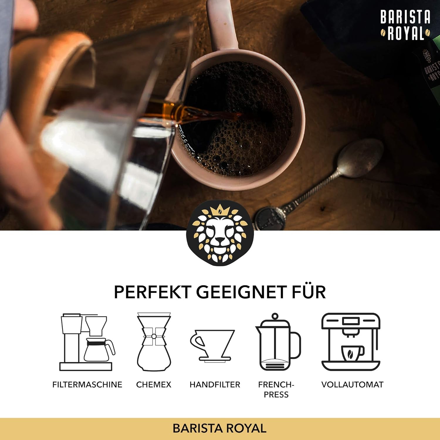 BARISTA ROYAL Bio Kaffeebohnen 1kg "Selección Especial" | Frische Kaffeebohnen directamente recibido | 70% Arábica, 30% Robusta Café ganze Bohnen | Ideal para máquinas totalmente automáticas y de filtrado.