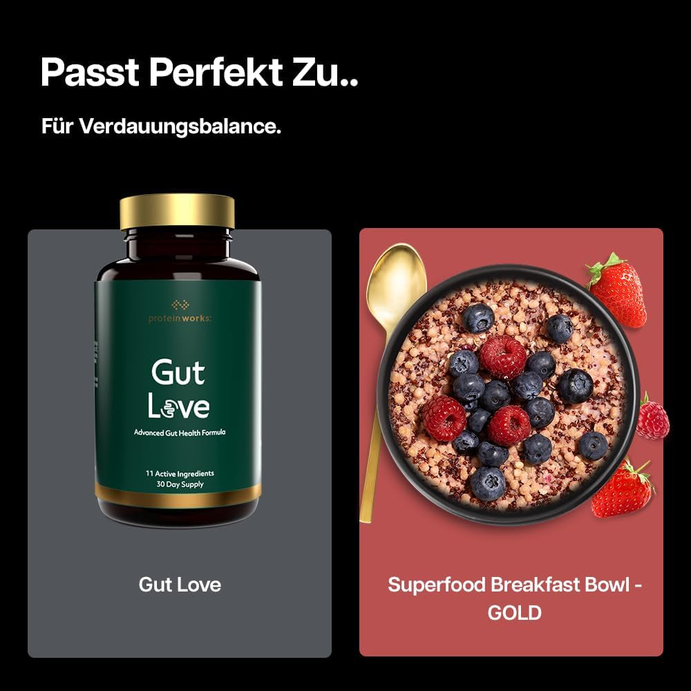 Funciona con proteínas | Superfood Breakfast - GOLD Innovation, Cereal galardonado, Muesli proteico, rico en nutrientes con cereales, semillas y avena, alto en fibra, manzana y canela, 10 porciones, 600 g
