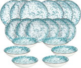 Kalos, vajilla para 6 personas, 18 piezas, porcelana, azul claro
