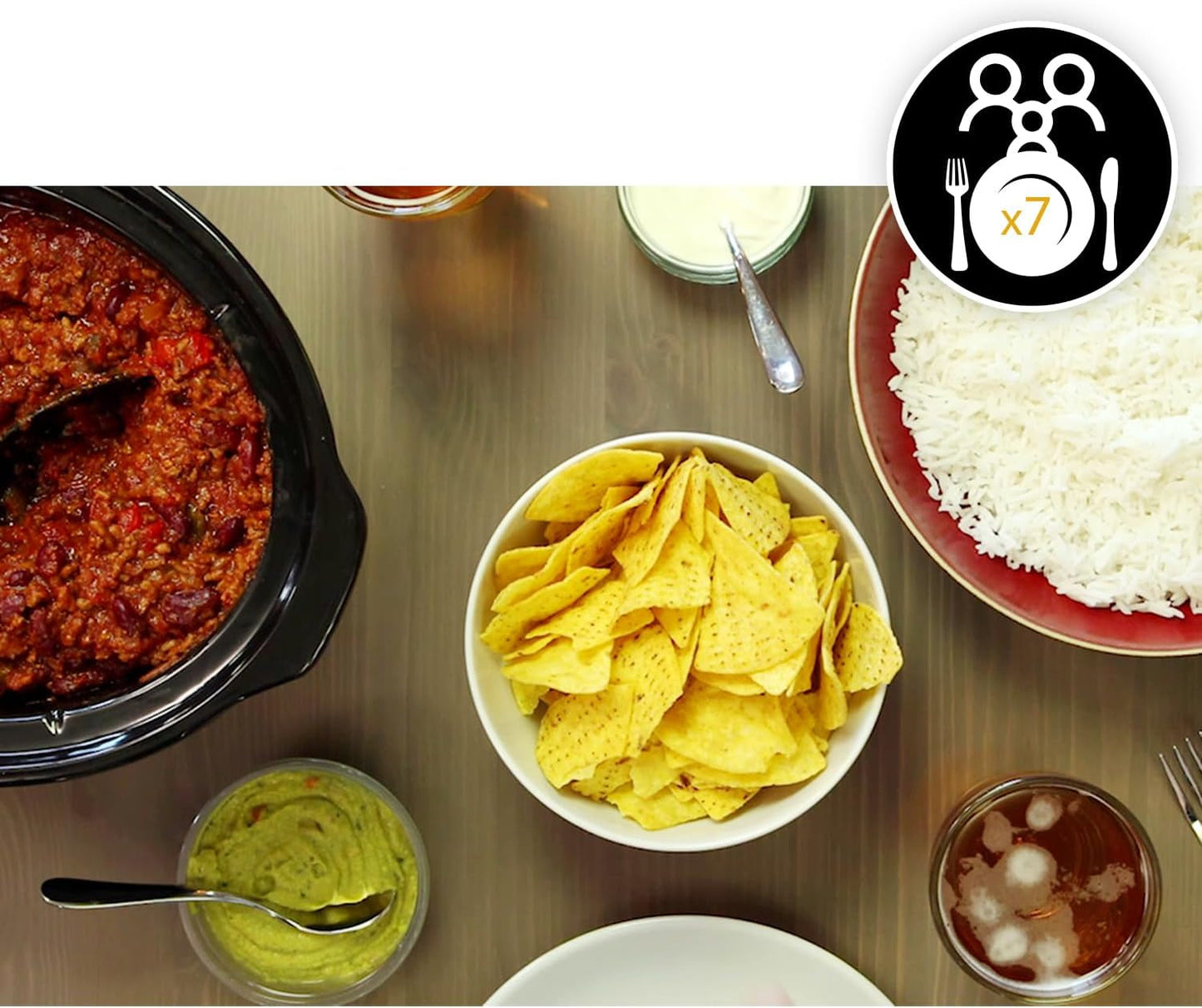 Crockpot, Olla de cocción lenta electrónica, 5,7 L (5-6 personas) Olla de cocción lenta Naty Shop