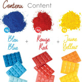 Pintura en polvo soluble en aceite de cocina Scrap 4012, rojo, azul y amarillo, peso 15 g, 3 piezas, coloreada