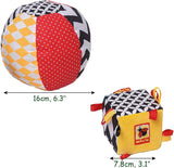 magdum 2 set juego cubo bebe + pelota de tela - juguete motricidad a partir de 1 año - juguete para niños 6 meses - juguete Montessori - juguete educativo 1 año - regalo para niños - pelota para niños - cubo para niños - regalos para niños Juguetes Bebe Naty Shop