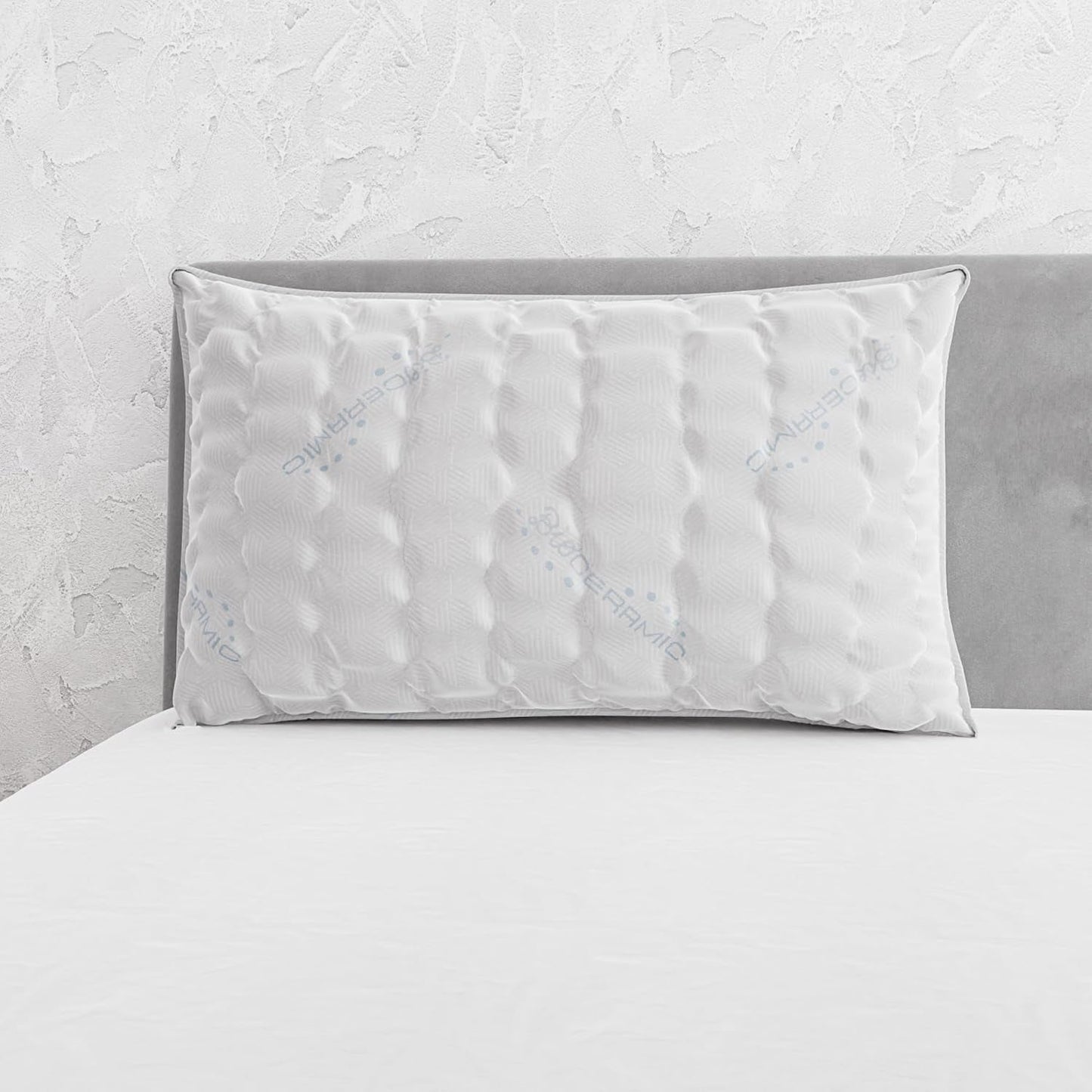 Ropa de cama italiana MB Home Italia, almohada, biocerámica, gris claro, 45 x 75 cm Naty Shop almohadas estándar