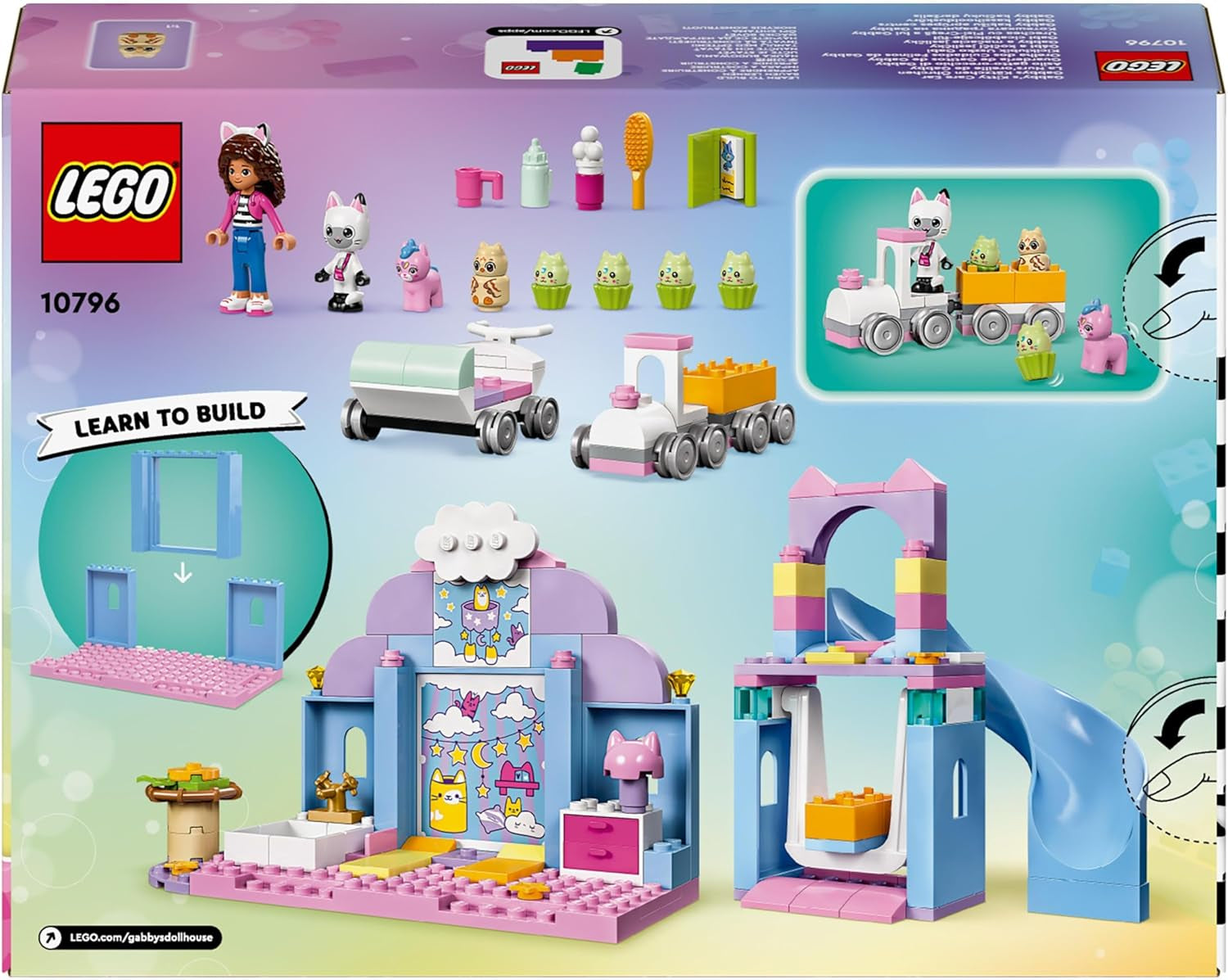 LEGO 4+ Casa de muñecas de Gabby Juego de animales con orejas de gatito de Gabby Juguete para niños con tobogán y figuras Regalo para niñas y niños Juguete de juego creativo 10796 Juegos de construcción Beuche den LEGO-Store