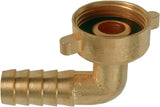 Codo 90° Cornudo, rosca hembra 3/4", para grifos con rosca macho 3/4" más mangueras de agua 1/2", latón / riego jardín / FLOR92400, multicolor