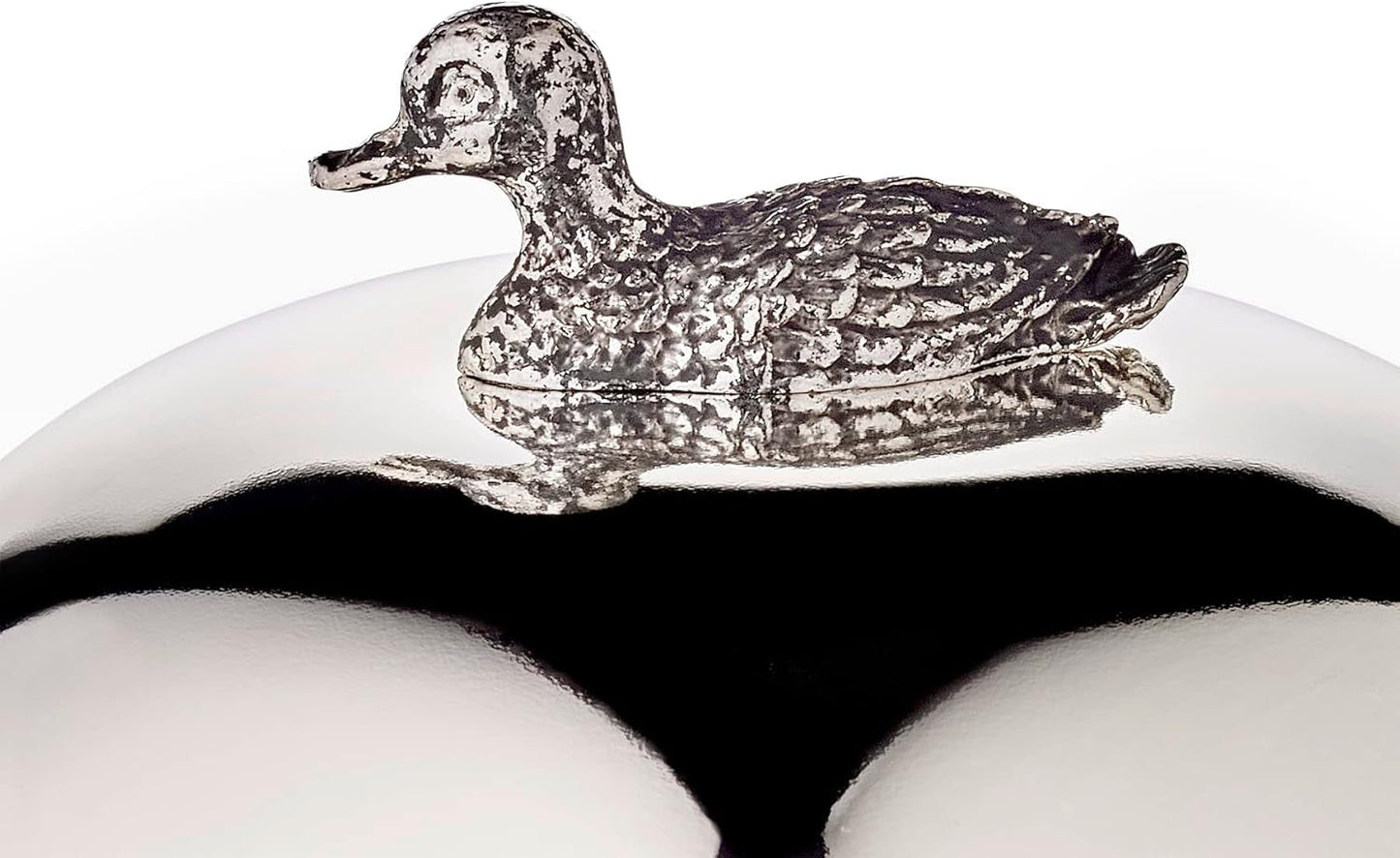 EDZARD Tarro de mermelada de pato (Ø 10 cm) de plata y cristal - Caja y cuchara - Cuenco, azucarero, queso - Tarro de mermelada con tapa, almacenaje con tapa, caja de regalo con cerradura