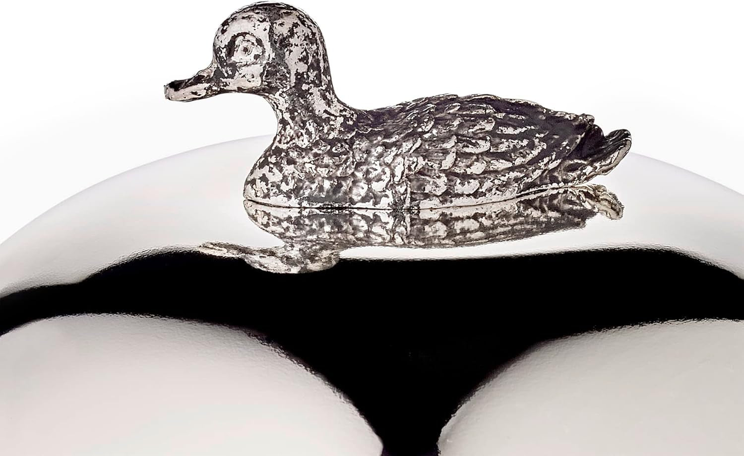 EDZARD Tarro de mermelada de pato (Ø 10 cm) de plata y cristal - Caja y cuchara - Cuenco, azucarero, queso - Tarro de mermelada con tapa, almacenaje con tapa, caja de regalo con cerradura