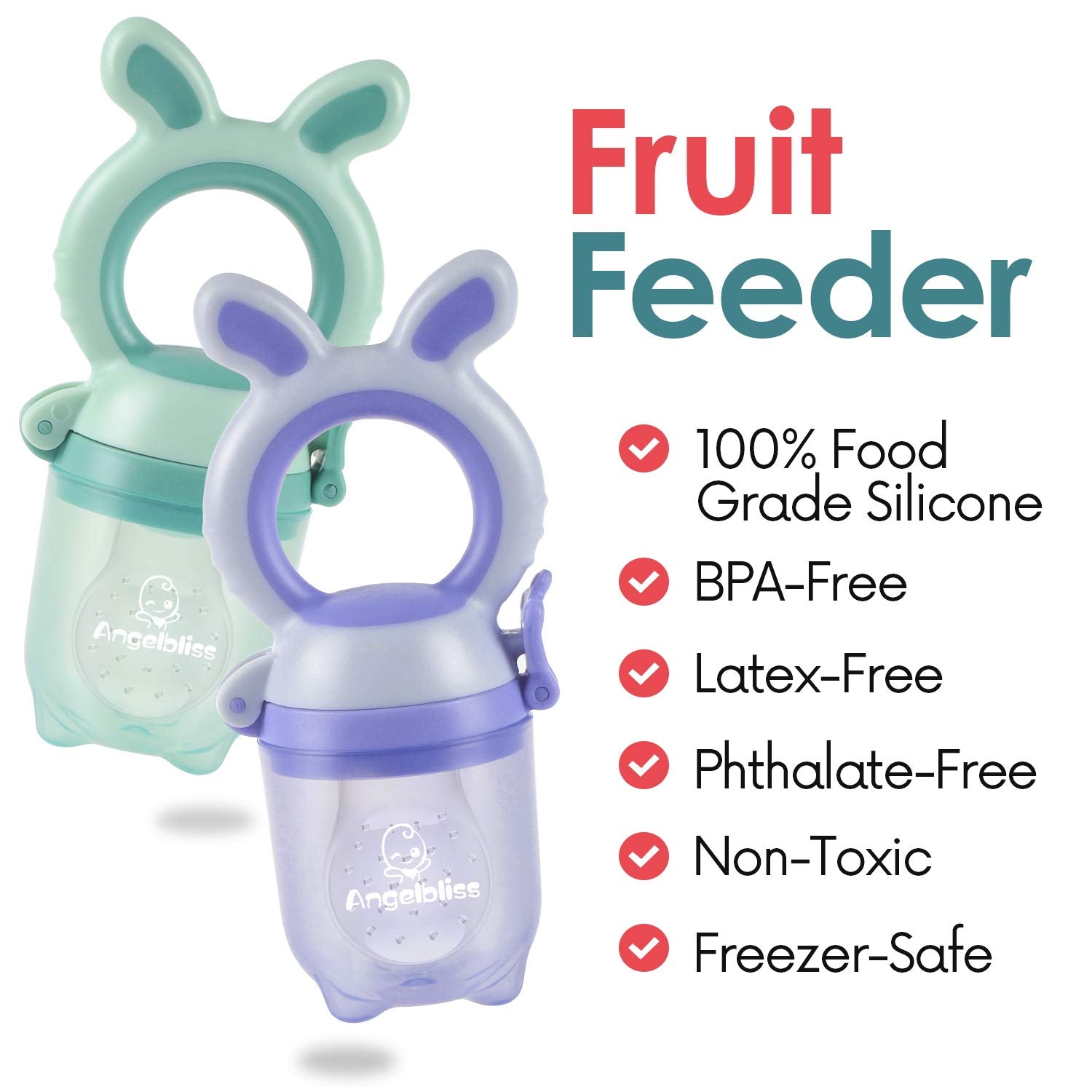 Tétine Pour Bébé/Tétine à Fruit/Tetine Grignoteuse Bebe/Tétine D'alimentation Pour Bébé - Toy de Dentition Pour Bébé, Sans BPA (Paquete de 2)