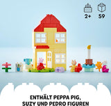 LEGO DUPLO Casa del cumpleaños de Peppa: juguete creativo de 3 figuras, construye y reconstruye una casa de juguete para niños y niñas de 2 años, promueve la destreza 10433 Juegos de construcción Besuche den LEGO-Store