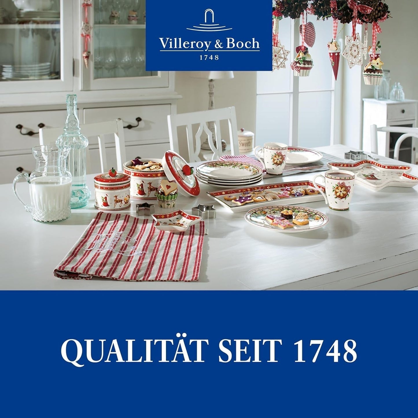 Villeroy & Boch - Winter Bakery Delight Caja pequeña para guardar galletas, Caja navideña de cerámica para galletas, Caja navideña, Caja para galletas, Caja para galletas, Caja de cerámica con tapa, Caja para dulces, Cajas para guardar alimentos de porcelana premium Naty Shop
