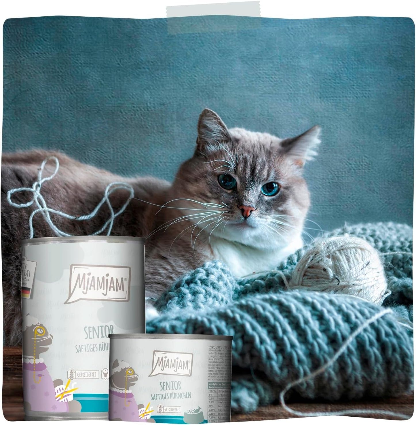 MjAMjAM - Comida húmeda premium para gatos - Senior - pollo jugoso, pack de 6 (6 x 400g), sin cereales