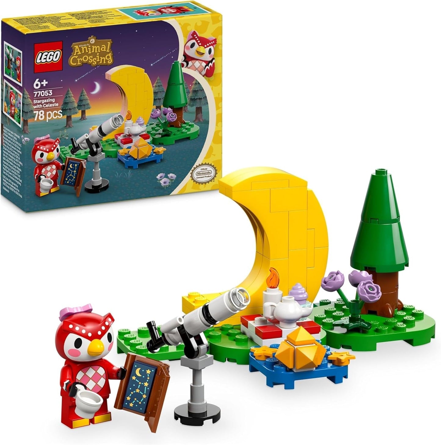 LEGO Animal Crossing Stargazing with Euphemia, Set de construcción para niños, Set de videojuego de rol imaginativo, Juguete para niñas y niños de 6 años, Juguete con figura de animal 77053 Juegos de construcción Besuche den LEGO-Store Default Title
