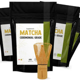 Cupplement Matcha 90 gramos orgánico - Té verde en polvo de la más alta calidad - Sin batidor ni alambre de bambú - Culunario - Set para principiantes - Latte - Batidor - Japón - Polvo - Té - Alambre - Bolsa - Batido
