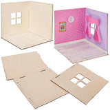Baker Ross FN255 Mini kit de casa de muñecas de madera - Kit de casa de muñecas de 1 pieza para niños Kit de manualidades DIY